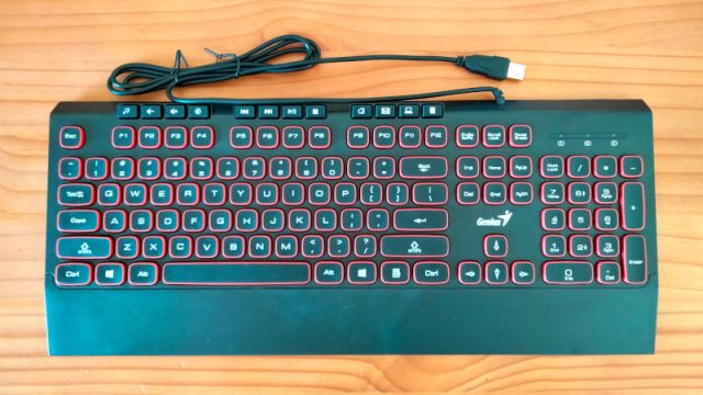 Genius keyboard with red-and-black keys
