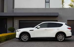Mazda CX-60 diesel hybrid headed for SA White Mazda CX-60 in profile