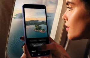 Nine things you must know about the new Samsung Galaxy S24 Woman on a plane taking a picture of scenery